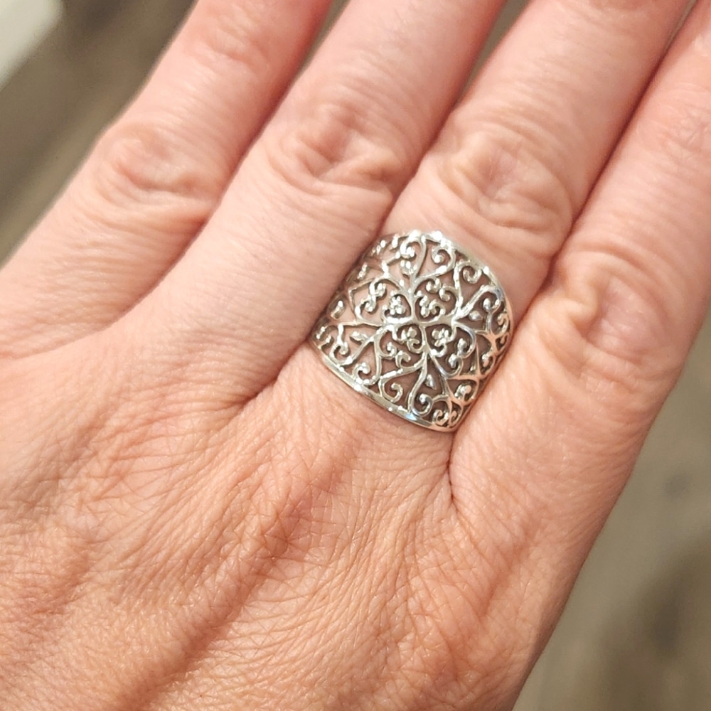 NEW Genuine Sterling Silver Filigree Ring